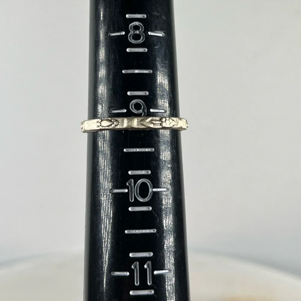 Solid 925 Sterling Silver Matte Finish White Buffalo Gemstone Ring Size 9.25